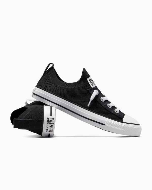 CONVERSE WOMENS Chuck Taylor All Star Shoreline Knit Slip Low Top - Black Hot on Sale