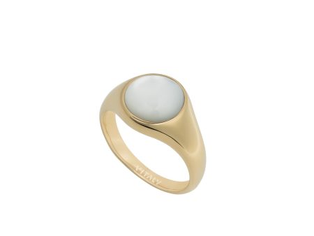 VITALY Bond Gold Ring - Pearl on Sale