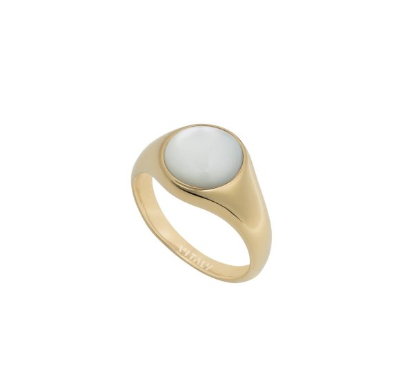 VITALY Bond Gold Ring - Pearl on Sale