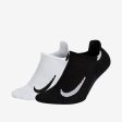 NIKE MULTIPLIER NO SHOW SOCKS (2 PACK) - WHITE BLACK Cheap