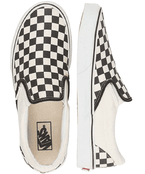 VANS CLASSIC SLIP ON CHECKERBOARD - BLACK WHITE For Discount