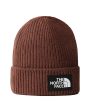 The Noth Face Logo Box Cuffed Beanie Dark Oak Online now