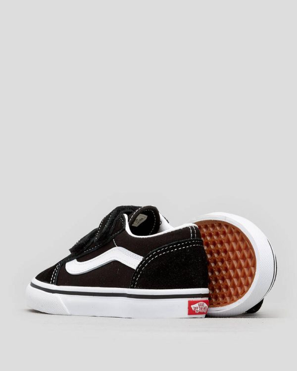 VANS YOUTH OLD SKOOL V - BLACK WHITE For Cheap