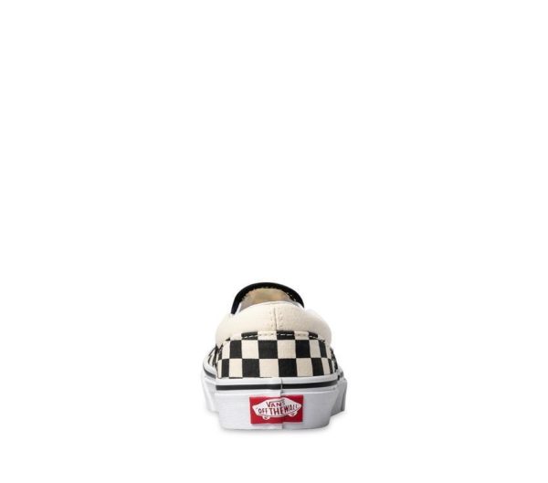 VANS KIDS CLASSIC SLIP ON - (CHECKERBOARD) BLACK WHITE Discount