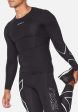 2XU  Core Compression L S Top Mens Black Silver Sale