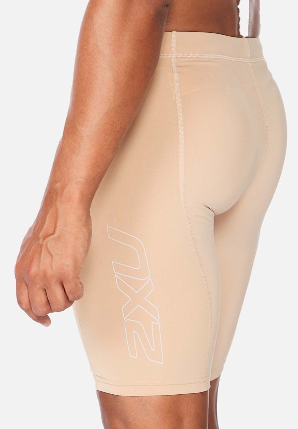 2XU Core Compression Shorts Mens Beige Silver Online Hot Sale