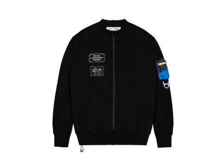 Space Available X Western Hydrodynamics Research Upcycled Patch Sweatshirt - Black Online Hot Sale