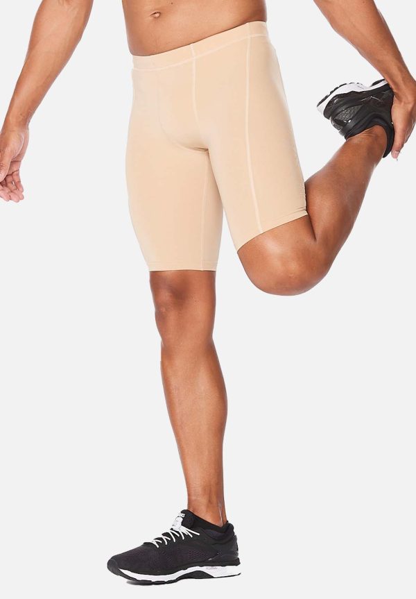 2XU Core Compression Shorts Mens Beige Silver Online Hot Sale