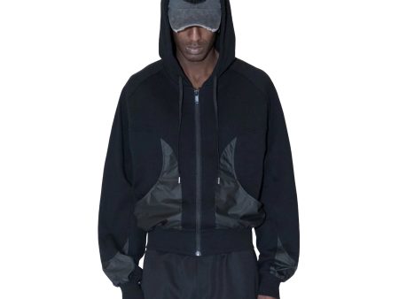 Han Kjøbenhavn Jersey Zip Relaxed Hoodie - Black Supply