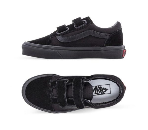 VANS KIDS OLD SKOOL VELCRO - BLACK BLACK Online Hot Sale