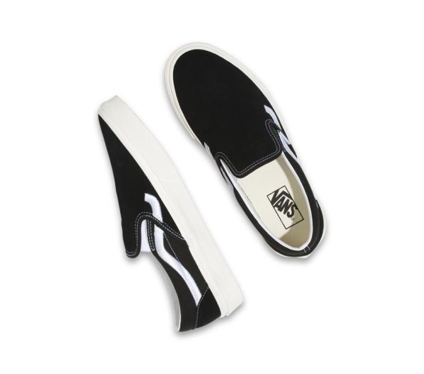 VANS CLASSIC SLIP ON - SIDESTRIPE BLACK For Cheap