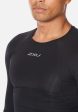 2XU  Core Compression L S Top Mens Black Silver Sale