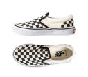 VANS KIDS CLASSIC SLIP ON - (CHECKERBOARD) BLACK WHITE Discount