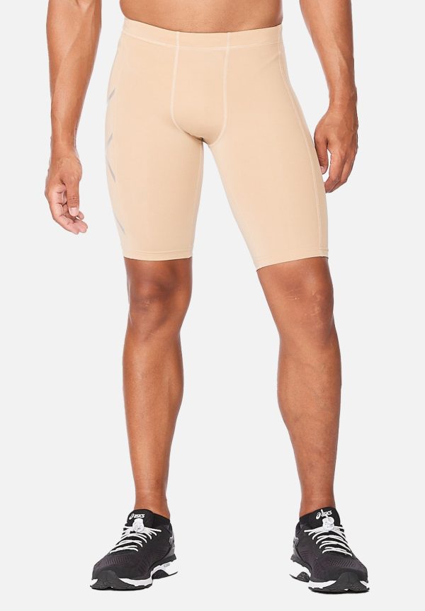 2XU Core Compression Shorts Mens Beige Silver Online Hot Sale